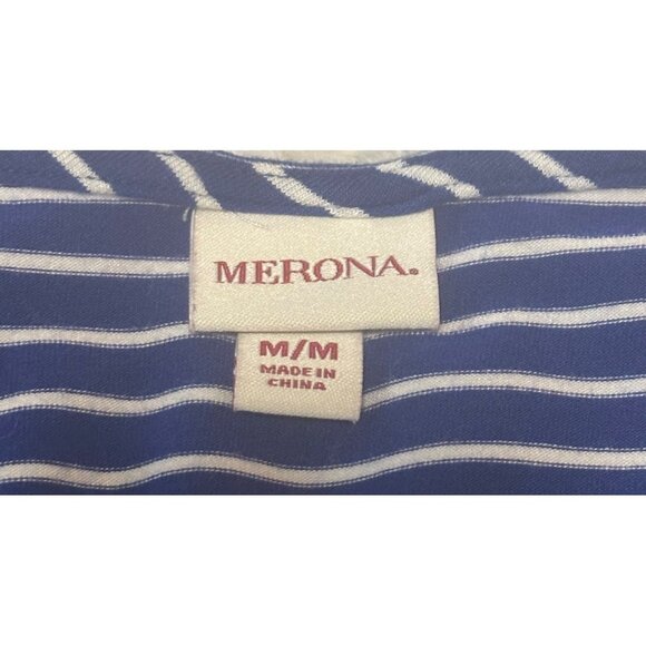 Women's Merona Sundress Blue w/White Stripes Rayon Spandex Blend Junior's Size M - Picture 5 of 12